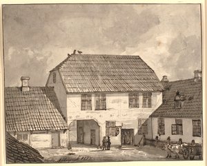 Boerderij-interieur uit Sorø door Johan Christian Dahl