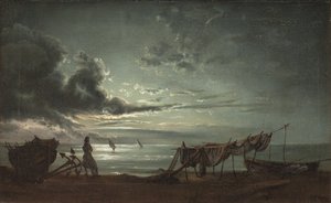 De Golf van Napels. Maanlicht door Johan Christian Dahl