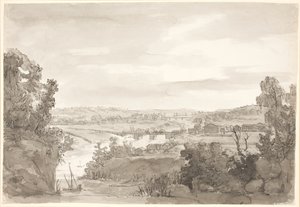 Uitzicht op Kongsberg, Noorwegen door Johan Christian Dahl
