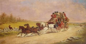 De koninklijke postkoets tussen de vos en de jacht, 1881 door J.C. Maggs