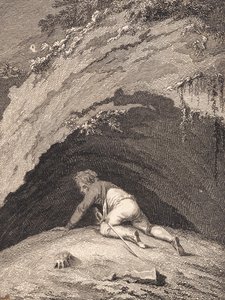 De verslagen Niels Klim kruipt in de grot
