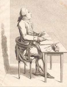 Een heer aan een bureau door J.F. Clemens