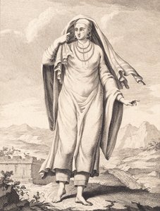 Een staande Arabische vrouw