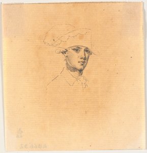Voorbereiding voor een van de hoofden voor de gravure: Frederik de Grote rijdt naar huis na een revue in Potsdam door J.F. Clemens