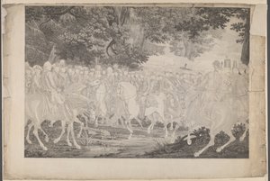 Frederik de Grote rijdt naar huis na een revue in Potsdam door J.F. Clemens
