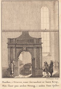 Holbergs sarcofaag in de kerk van Sorø door J.F. Clemens