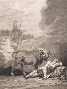 Niels Klim denkt de koster in de Fane-kerk te horen. II door J.F. Clemens