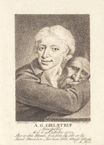 De acteur Adam Gottlob Gielstrup (1753-1830) door J.F. Clemens