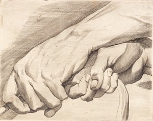 Studieblad van twee handen die een touw vasthouden