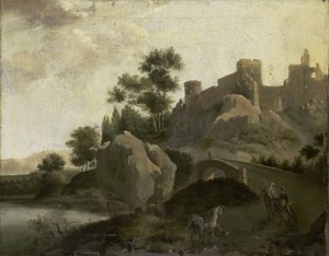 Italiaans landschap door J.G. Schieblius