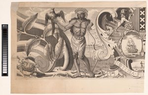 Deel van de rand van een kaart van Suriname (linkerdeel)