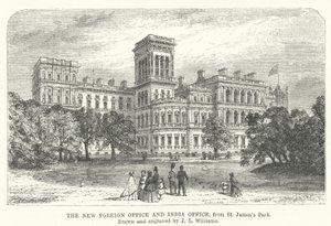 Het nieuwe Foreign Office en India Office, vanaf St James