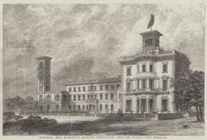 Osborne, de maritieme residentie van Hare Majesteit, Isle of Wight, het terras door J.L. Williams