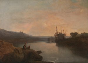 Kasteel Harlech, vanaf Tygwyn Ferry, Zomeravondschemering door Joseph Mallord William Turner
