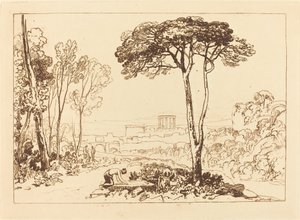 Scène in de Campagna, gepubliceerd 1812 door Joseph Mallord William Turner