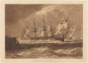 Schepen in een bries door Joseph Mallord William Turner