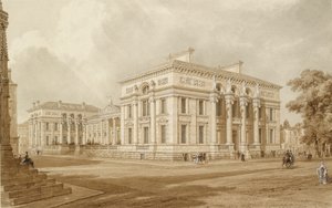 Zuidoostelijk Uitzicht op het Taylor-gebouw en Universiteitsgalerijen door Joseph Mallord William Turner