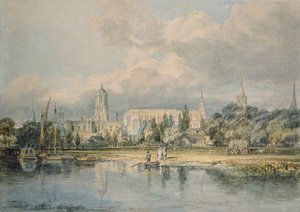 Zuidaanzicht van Christ Church enz. vanuit de Weiden, 1798-1799