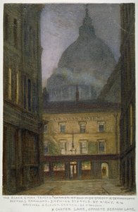 The Black Swan Tavern in Carter Lane, City of London, 1870 door JT Wilson