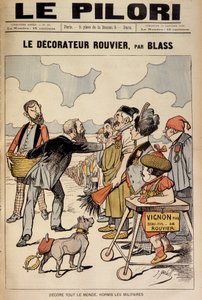 (Cartoon over de financiële schandalen van het einde van de 19e eeuw) "De Decorateur Rouvier, door Blass
