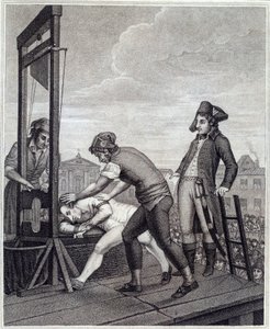 De executie van Maximilien de Robespierre (gravure) door J. (after) Beys