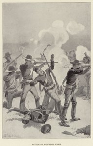 Slag bij Wounded Knee door J. (after) Steeple Davis