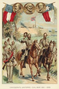 Geconfedereerde uniformen, Amerikaanse Burgeroorlog 1861-1865 door J. (after) Steeple Davis