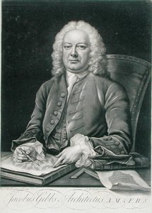 Portret van James Gibbs (1682-1754) gegraveerd door James McArdell (c.1729-65) door J. (after) Williams
