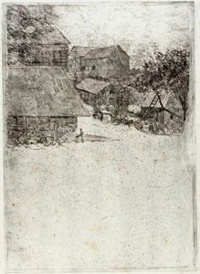 Naburige boerderij door J. Alden Weir