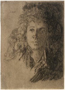 Portret van een meisje door J. Alden Weir
