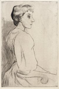 Portret van een vrouw door J. Alden Weir