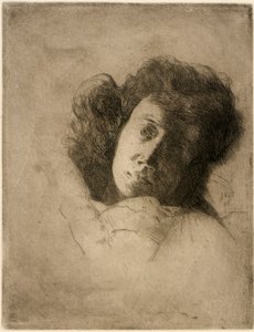 Studie van een vrouwenhoofd door J. Alden Weir