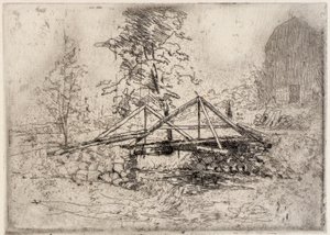 De houten brug door J. Alden Weir