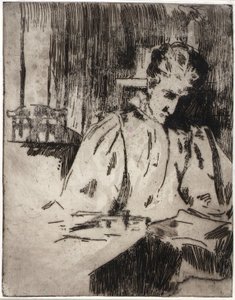 Vrouw Leest door J. Alden Weir