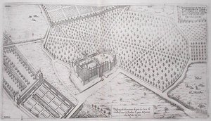 Chateau de Vallery met tuinen, park en deel van de wijngaard, uit 