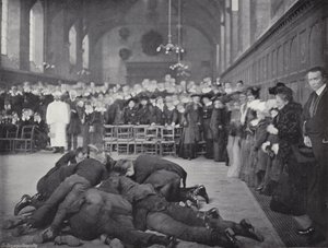 Pannenkoek Gooien op Westminster School, De Greeze door J. Benjamin Stone