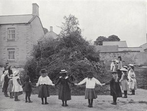 De Northumbrian Baal Vuur, klaar om aan te steken door J. Benjamin Stone