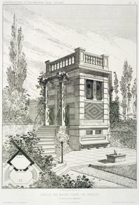 Badkamer, uit een volume met ontwerpen door verschillende architecten, uitgegeven door Morel & Cie, Parijs, ca. 1880 door J. Boussard