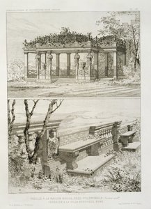 Pergola van La Maison Rouge bij Villemomble, ontworpen door Cordier, en terras van de Villa Borghese, Rome, ca. 1880 door J. Boussard