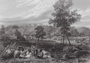 Australië: Mount Laura, Camperdown (gravure)