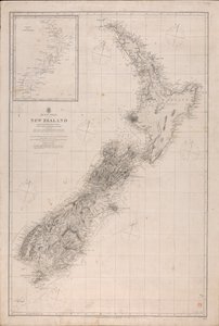 Kaart van Nieuw-Zeeland door J. & C. Walker