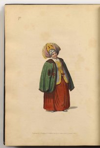 Koopmansvrouw van Kaluga Uit: De Kostuums van het Russische Rijk door J. Dadley
