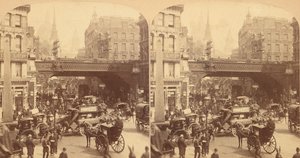 Groep van 4 stereografische beelden van Ludgate Hill, Londen, Engeland (1850s-1910s)