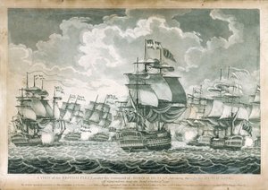 Zicht op de Britse vloot onder bevel van admiraal Duncan