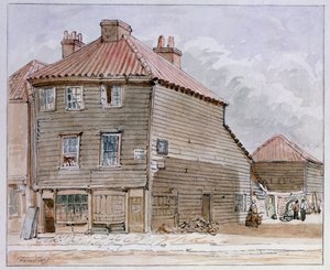 Uitzicht op een oud huis in High Street, Lambeth door J. Findley