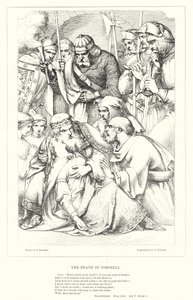 De dood van Cordelia (gravure) door J. Franklin