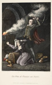 Het Lot van Chowles en Judith, uit Old Saint Pauls, pub. 1847 (handgekleurde gravure) door J. Franklin