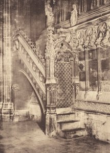 Preektrap, kathedraal van Barcelona (z/w foto)