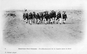 Een detachement van het Franse Vreemdelingenlegioen in de Sahara, Algerije, ca. 1905