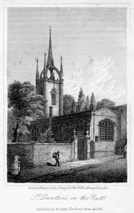 Kerk van St Dunstan in het Oosten, City of London door J. Greig
